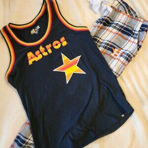 Womens Medium Houston Astros Navy Tank Top with Orange and Yellow Astros Star